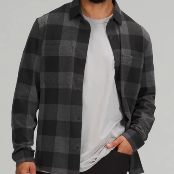 lululemon athletica Other - Lululemon Mens soft knit over shirt plaid snap button XXL